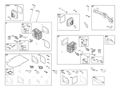 Cylinder Head Group Diagram and Parts List for 305772-0154-G1 200000 - 399999 Briggs and Stratton Engine